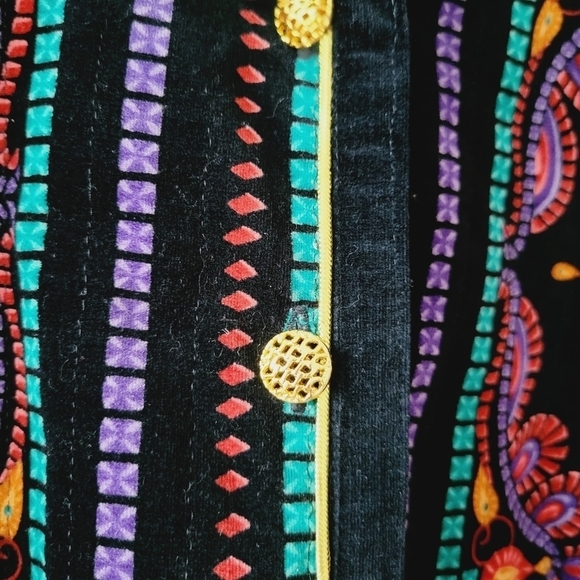 Vintage Saxton Hall Velvet Ethnic Print Jacket - Picture 6 of 10
